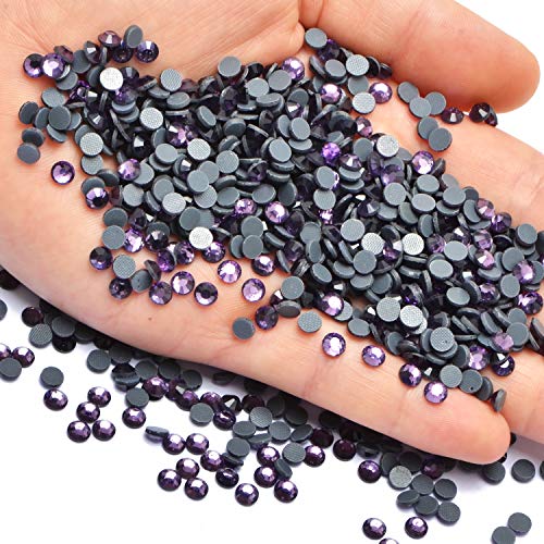 Image of 3000 Pieces Hot Fix Glass Flatback Rhinestones HotFix Round Crystal Gems (Tanzanite, SS10)