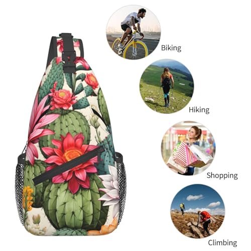 Bolso cruzado ligero con estampado de cactus para viaje miniatura 6