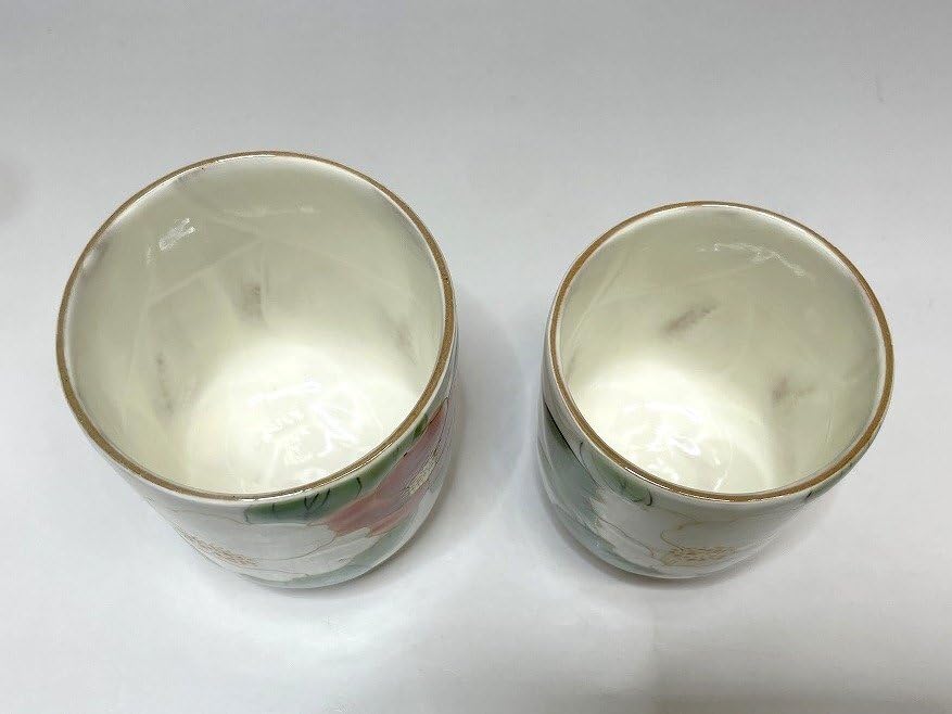 京焼　陶あん　茶碗　湯呑み2個セット Amazon.co.jp: 京焼 清水焼 陶あん窯 紅白椿 組湯呑 2点セット