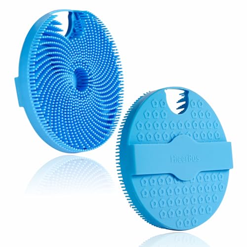 HIEERBUS Esponja corporal de silicona, exfoliante suave en la ducha, esponja de lufa de silicona con cerdas fáciles de hacer espuma, larga duración y más higiénico que la lufa de ducha tradicional, 1