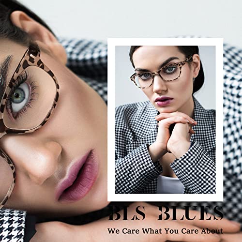 Bls Blues Reading Glasses For Women/Men Blue Light Blocking, Computer Readers Anti Migraine/Eye Strain Blocker Eyewear 5Packs (Leopard/Tortoise/Black/Grey/Clear, 1.5) #TOP1