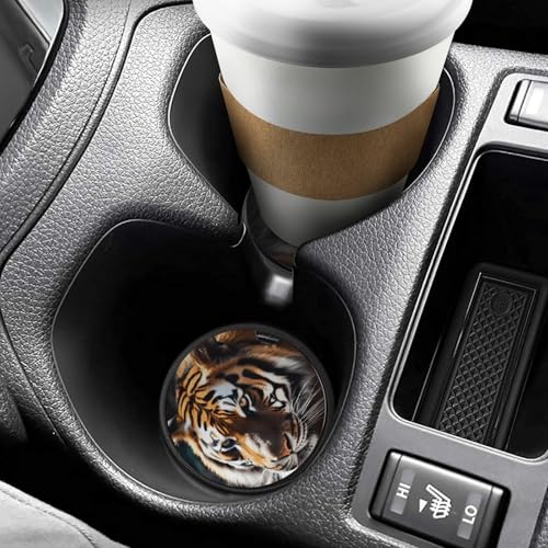 Posavasos para auto diseño tigre 2.6" universal 2 piezas miniatura 6