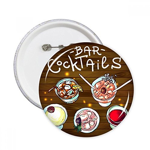 Pins badge bouton rond bière et cocktails DIYthinker en lot de 5 pièces multicolores taille L