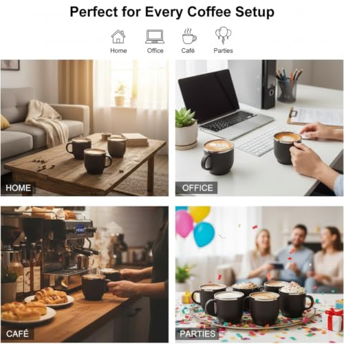 Image of Premium Stainless Steel Coffee Mug Set | 6 Double Wall Insulated Cups, 100ml Each | Reusable Cappuccino & Espresso Cups | Perfect for Gifting & Daily Use (Coffee)