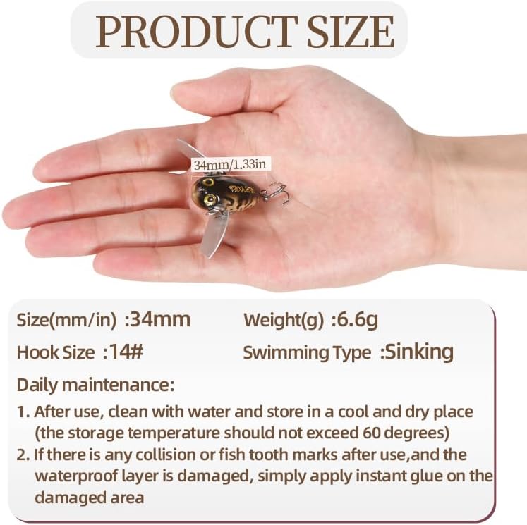 Handmade Pufferfish Lure | 1.33'' Pink Rattling Swimbait for Bass | 1/6oz Weedless Slow-Sink Vibration Bait | Freshwater Multi-Species Lure w/Stainless Hooks (Trout/Pike/Crappie)