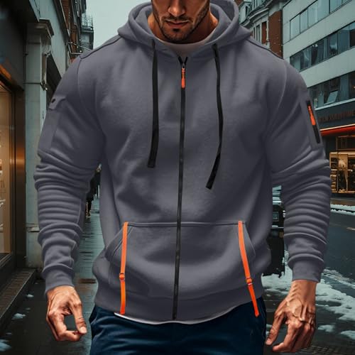 Hoodies for Men Full Zipper Lightweight Oversized Pullover Casual Loose Hooded with Pocket Fall Sweatshirts 20252