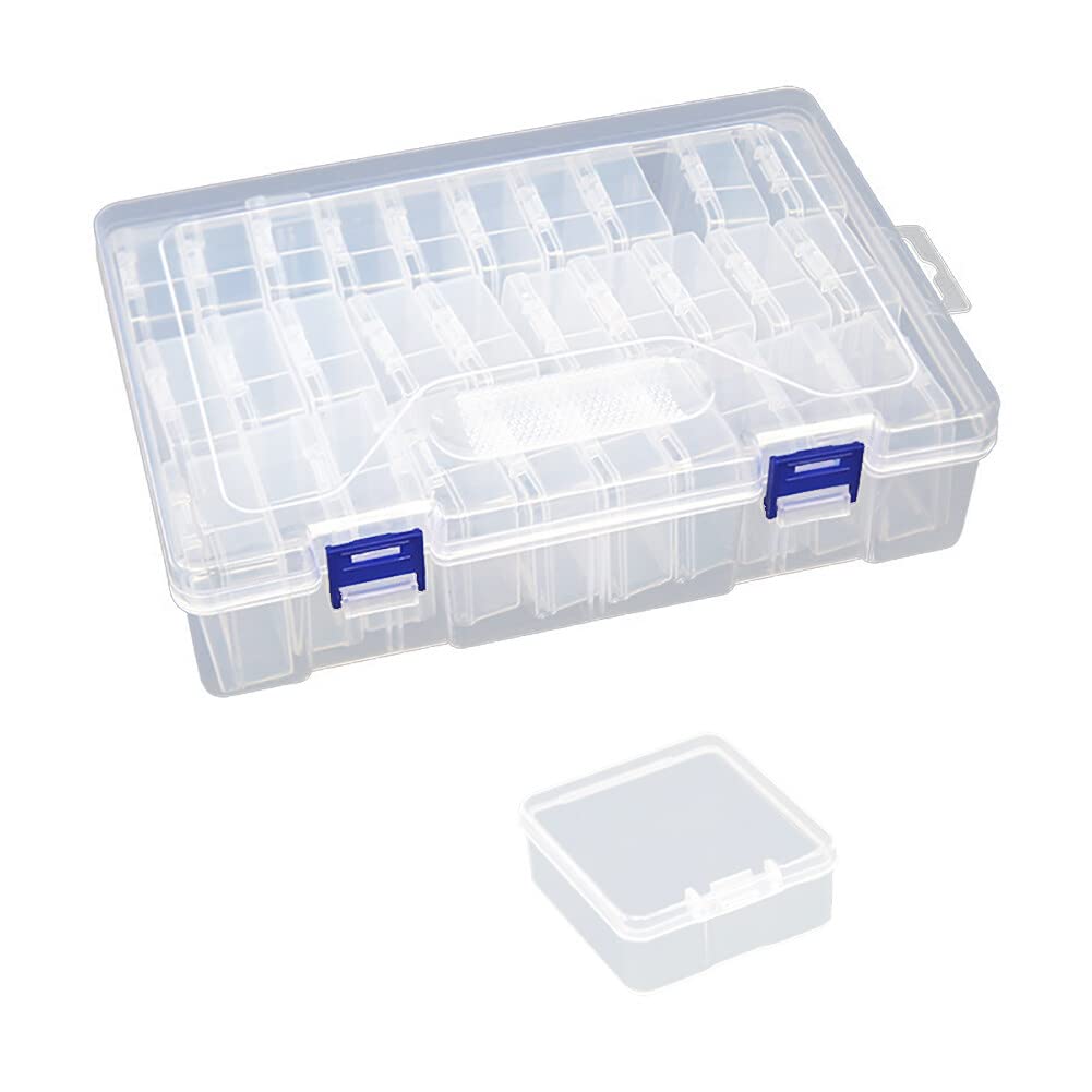 ISKAEN Diamond Painting Aufbewahrungsbox 24 Fächer - Kunststoff Box Für Perlen & Bastelzubehör