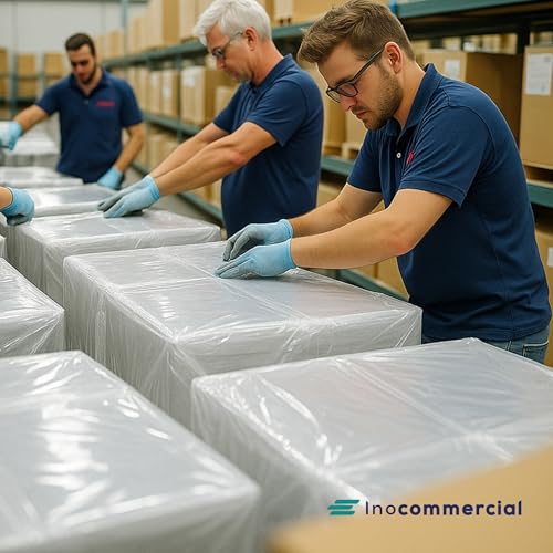 Inoverse 3 Rollen Stretchfolie Transparent Wickelfolie 40cm/110 m - 700gr, Folie Für Möbel & Umzug, Palettenfolie, Handstretchfolie, Verpackungsfolie auf Rolle, Strechfolienrolle