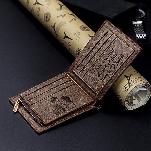 Custom Photo Wallet for Men Personalized Wallets Gifts Fathers Day for Dad from Daughter Engraved Picture Wallet Anniversary for Husband Boyfriend Gifts Birthday to Grandpa Son4