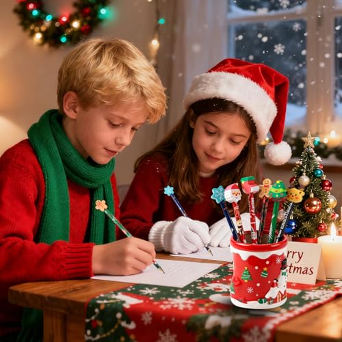 12 Lápices de Navidad con Goma, Diseño Festivo Único miniatura 5
