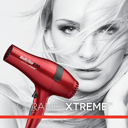 BaBylissPRO Ceramix Xtreme Sèche-cheveux en céramique, 1 , rouge