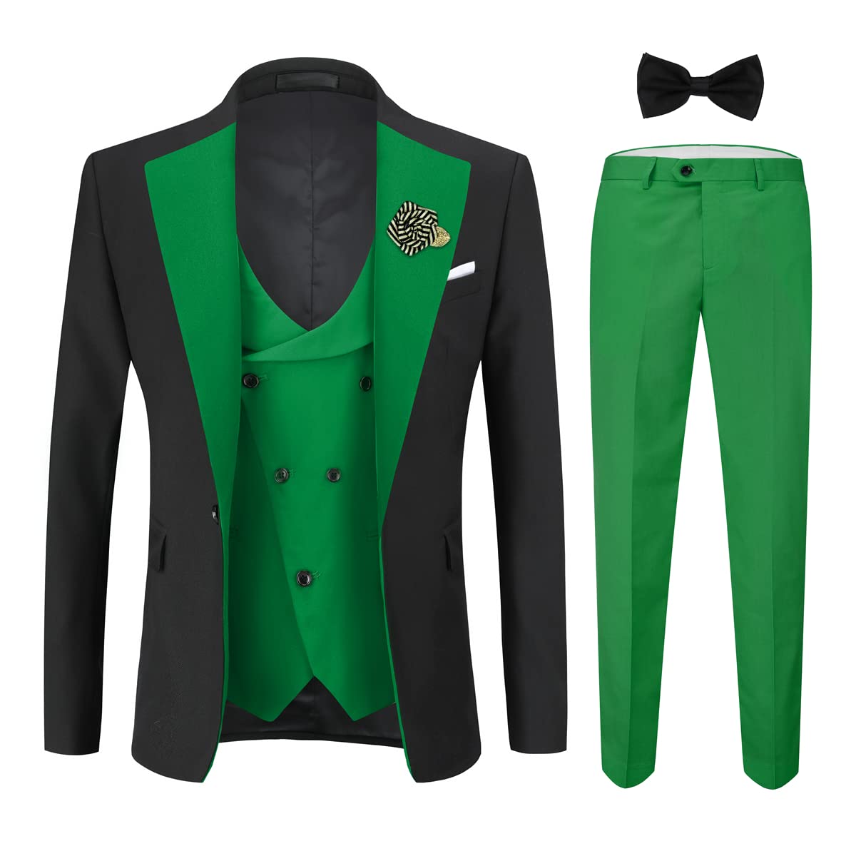 Men's Slim Fit 3 Piece Suit One Button Blazer Vest Pants Wedding Prom Party Suits Set