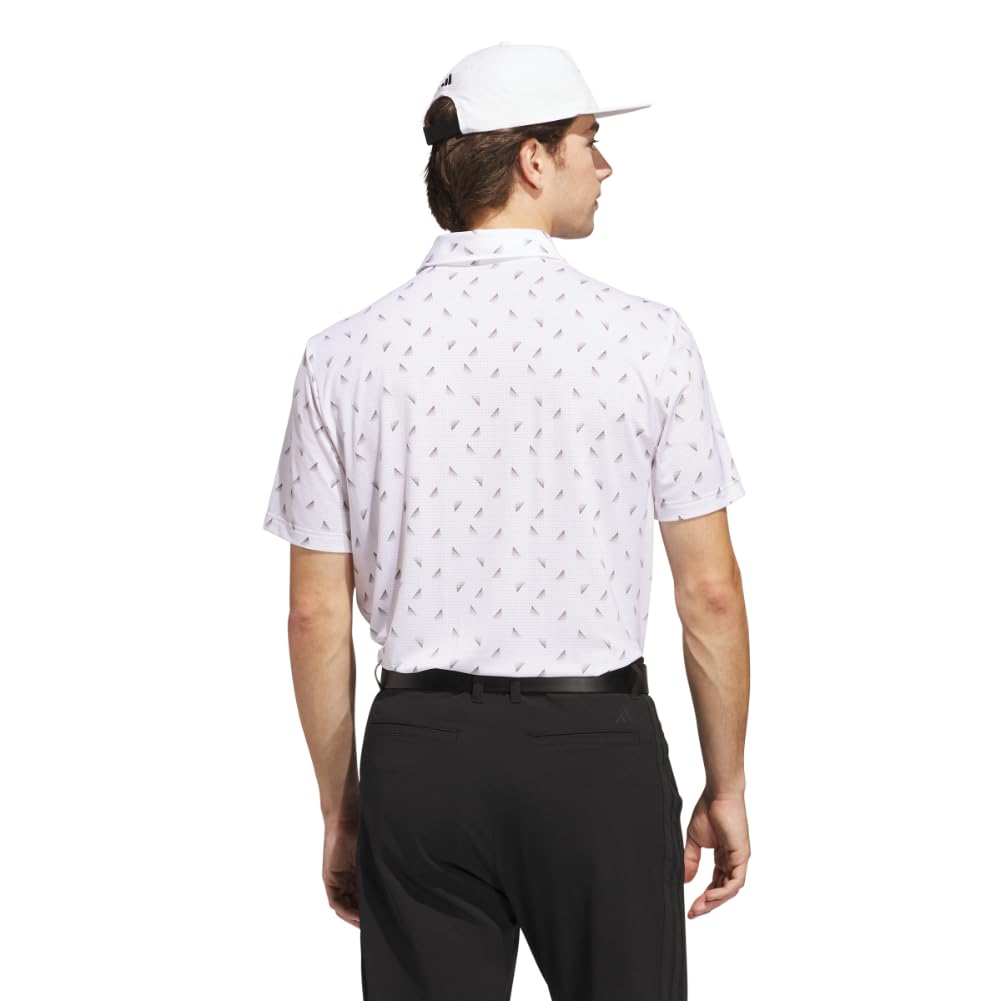adidas Męska koszulka polo z nadrukiem Ultimate365 z siateczką Ultimate365 (1 opakowanie), biały/czarny, S