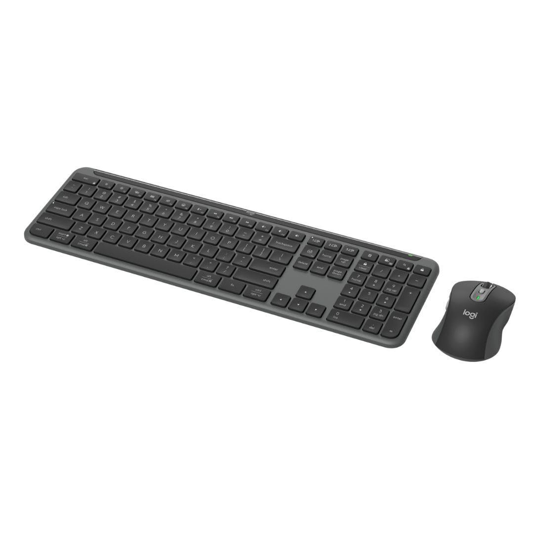 Logitech Signature MK955 Slim Combo of Keyboard and Large Mouse with Logi Options Plus App (Black)