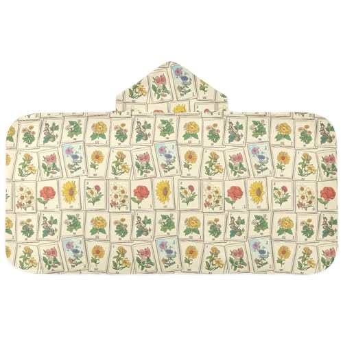 Toalla de playa para niños, diseño floral, toallas con capucha para niños pequeños, toallas suaves para niños pequeños