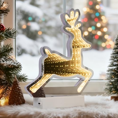 GIGALUMI Weihnachtsbeleuchtung mit Infinity-Effekt, LED Spiegel Tunnel...