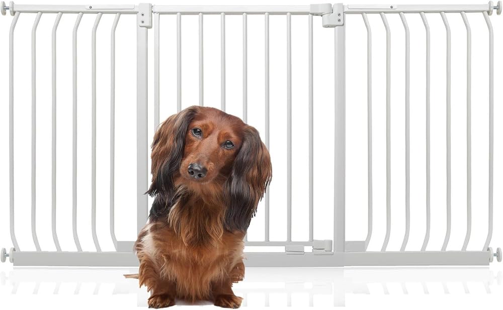 Bettacare Cancelletto per Cani Elite con Montaggio a Pressione, 152cm - 161cm, Bianco Opaco, Cancelletto a Pressione per Cani e Cuccioli, Barriera per Animali Domestici e Cani