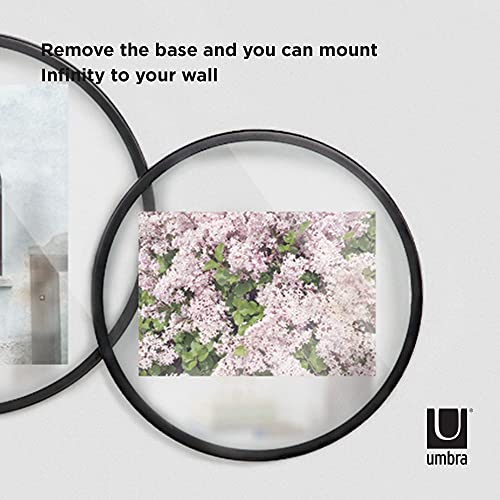 Image of Umbra, Black Infinity Picture Frame, Unique Circular Display for Desk or Wall, Floats 4x6 Photo, 4 x 6