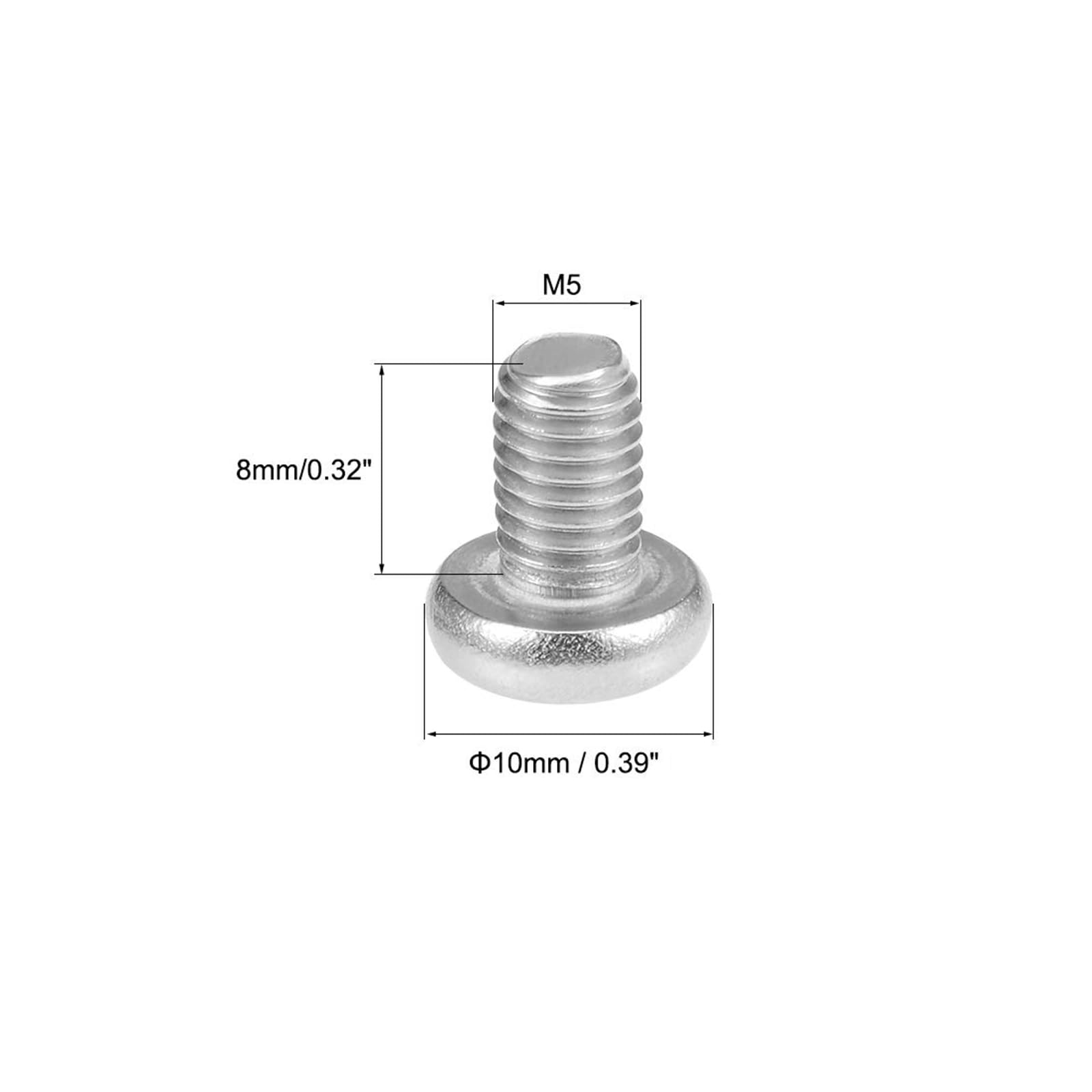 MACHSWON M5x8mm Machine Screws Phillips Cross Pan Head Screw 304 Stainless Steel Round Head Cross Screw Fasteners Bolts 20Pcs - Image 3