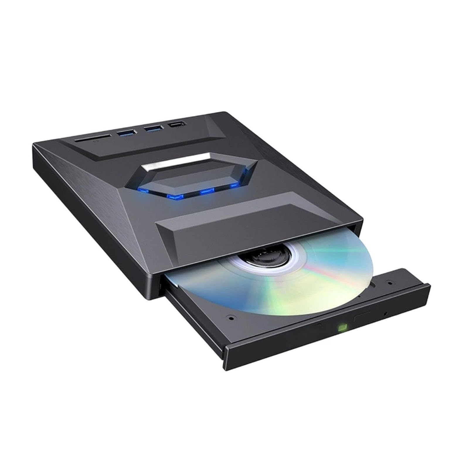 Unidad óptica Externa 7 en 1,Compatible con interfaces USB 3.0 y Tipo-C; grabadora de DVD/CD y Reproductor de Discos ópticos portátil Apto para Ordenadores portátiles y de sobremesa