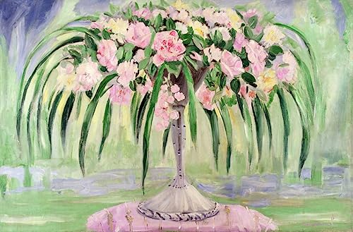 Impresión en lienzo de Rosas en un jarrón, réplica artística de Jacqueline Marval de 60x90cm