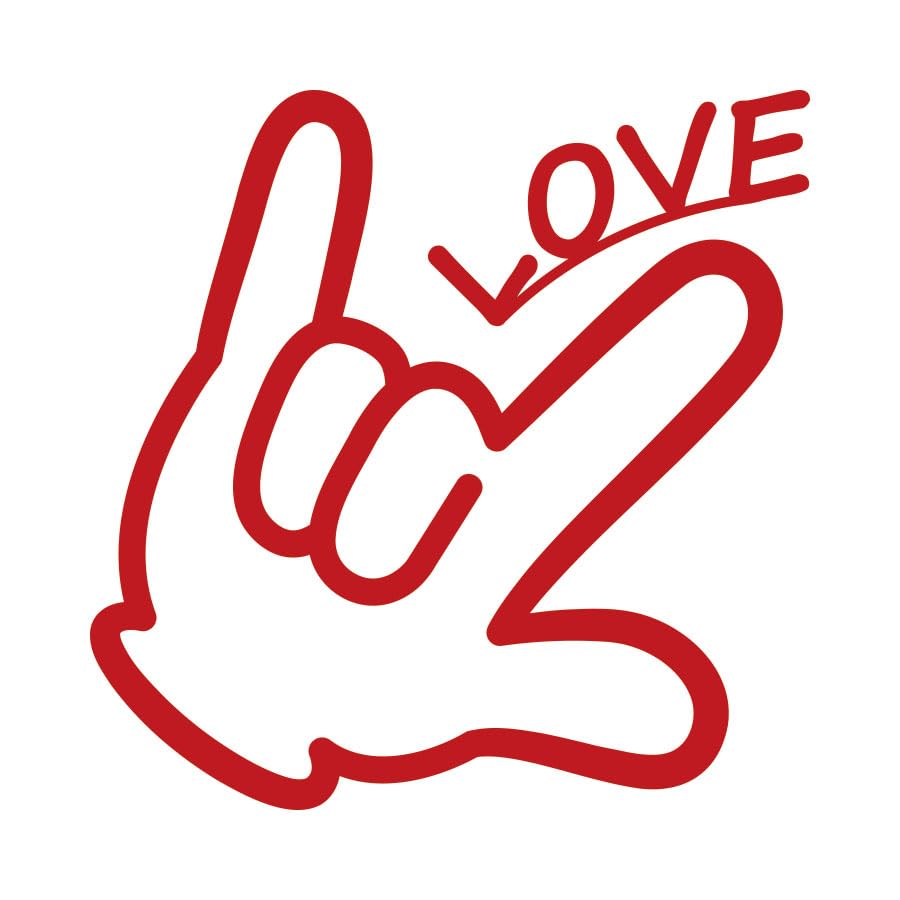 Amazon.co.jp: Love Love Hand Sign Finger Mark Sticker Cutting