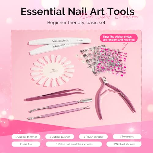 Image of MelodySusie Gel Nail Polish Kit with UV Light P-ART06F- Popular Color Jelly Gel with Builder and Baser &Glossy Top Coat Soak Off Includes Nail Art Tools Nail Art Gift for Women & Girls