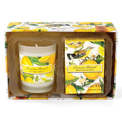 Michel Design Works Candle and Soap Gift Set, Lemon Basil