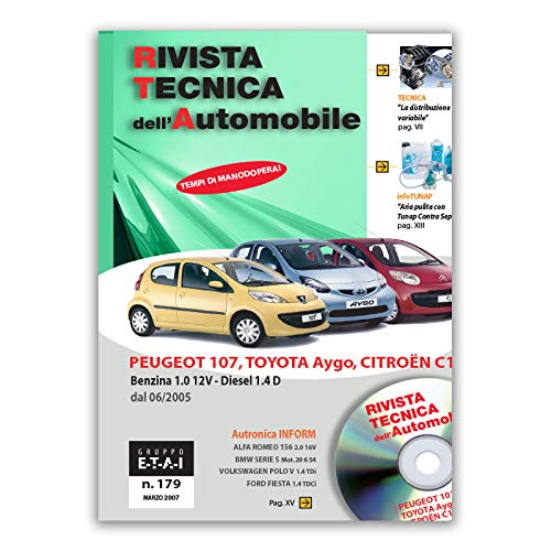 Manuale di Riparazione RTA 179 CITROEN/PEUGEOT/TOYOTA C1 fase 1/107/AYGO 1 fase 1 (2005 - 2008