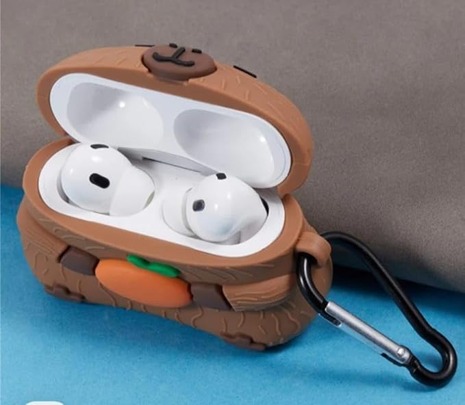 Image of Techmount Compatible with Airpods Pro GEN-2 (2022) Case Cover Silicone Cartoon Character 3D Cover Wtih 360 Protection Airpods Pro 2 Cover Case (NOT for Any Other AIRPODS) (Capybara)