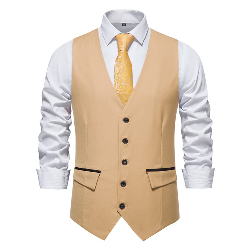 ElicafvarieMen Business Waistcoat - Fashion Mens Dress Vest Steampunk Uomo Vintage Groom Suit Vest Wedding Business Waistcoat For Men Coletes Masculinos Elegance Homme