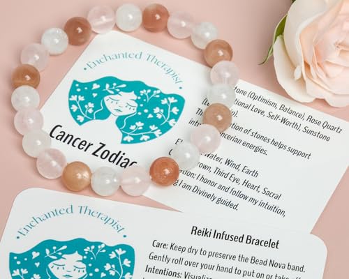 Reiki Infused Cancer Zodiac Bracelet, Energy Bracelet, Reiki Gift, Reiki jewelry, Gemstone bracelets, Crystal bracelets2
