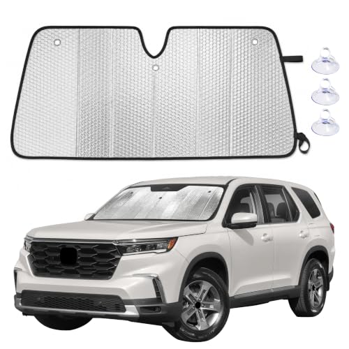 Image of EcoNour Foldable Sun Shade Fit for Honda Pilot 2016-2024 2025 2026 | Accordion Windshield Sun Shade, Front Car Window Shades Sun Visor, Blocks UV Rays & Heat, Car Accessories