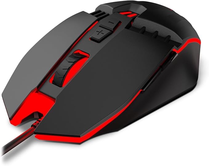 KROM KALAX - Ratón Gaming con Sensor óptico, 4 Niveles de hasta 3200 dpi, iluminación LED, 7 Botones, Windows 7/8.1/10, Negro