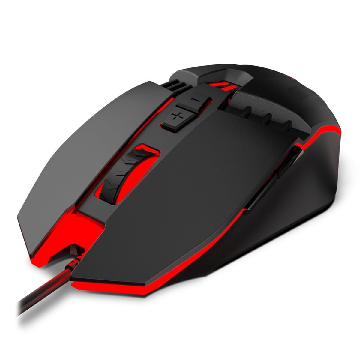 KROM KALAX - Ratón Gaming con Sensor óptico, 4 Niveles de hasta 3200 dpi, iluminación LED, 7 Botones, Windows 7/8.1/10, Negro