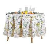 Tischdecke Tischdecken Runde Tischdecke Blumen Tischdecke dekorative Tischdecke für Indoor/Outdoor Picknick Küche Esszimmer Tischdecke(180cm)