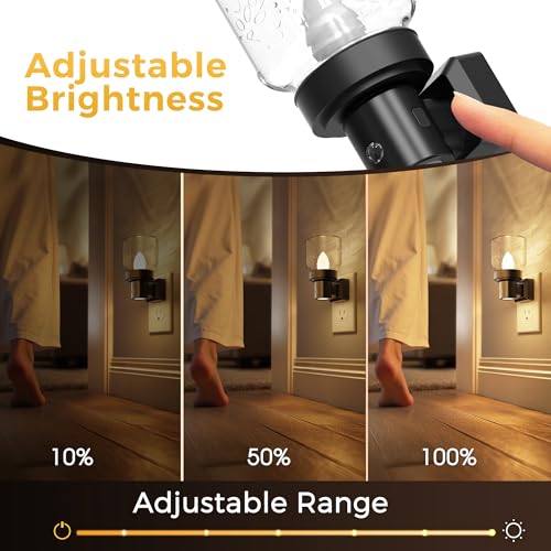 Image of L LOHAS LED Night Lights Plug Into Wall, Mason Jar Nightlight, Dusk to Dawn Sensor, Soft White 3000K, 350Rotating Mason Jar Nightlight with Farmhouse for Home Vintage Decor