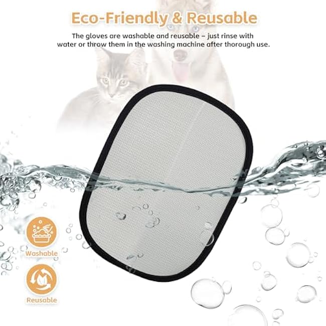 Electrostatic Pet Hair Remover Glove-Furniture/Couch/Carpet/Car Seat Hair Removal, Efficient Pet Grooming Glove for Dogs & Cats, Washable Reusable Static Removal Gloves for Pet Hair-lQdtnYCy