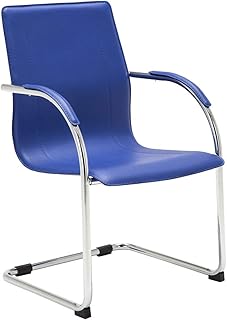 CLP Sedia Cantilever Melina In Similpelle I Sedia A Sbalzo Con Braccioli I Sedia A Pensilina Sala Riunioni Alt. Seduta 45CM, Colore:blu