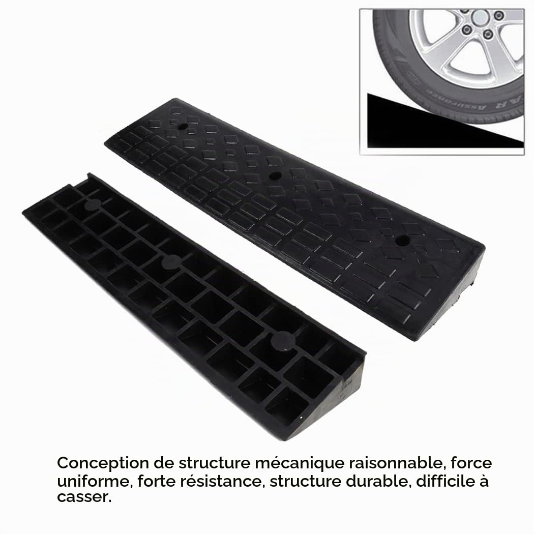 Nisorpa Rampes de trottoir en caoutchouc de 10 cm de hauteur, rampe de trottoir pour voitures, rampes de seuil pour fauteuils roulants, rampe de trottoir robuste pour allée, scooter de mobilité, porte