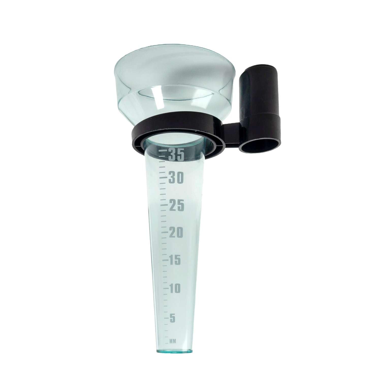 Intirilife Przezroczysty Pluwiometr z Uchwytem 35 mm/m² - 24.5 x 8.4 cm - Miernik Deszczu do Ogrodu z Dużym Wyświetlaczem