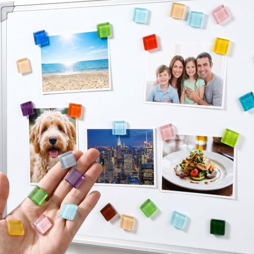 24 imanes de vidrio coloridos para refrigerador miniatura 6