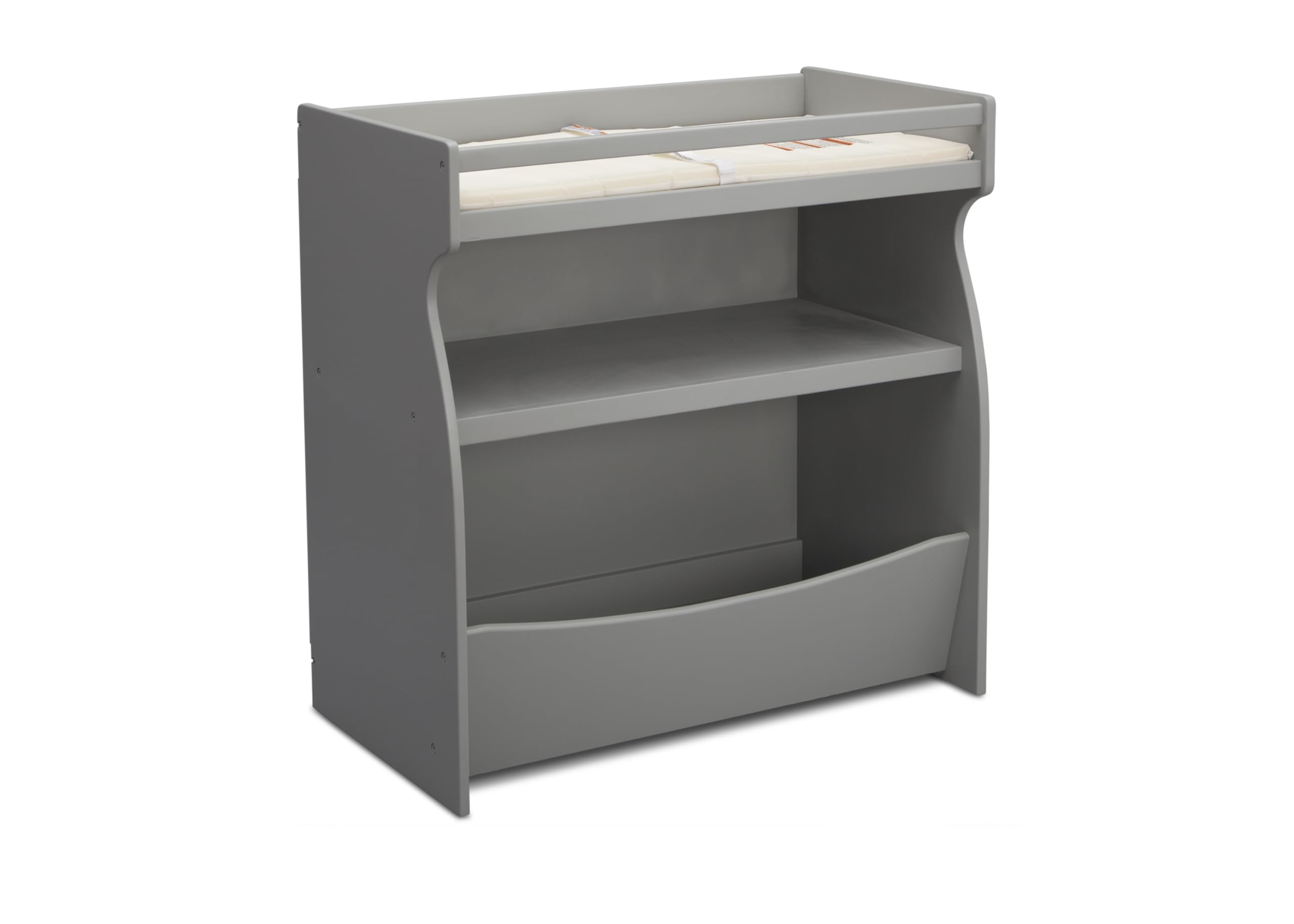 Delta Children 2-in-1 Changing Table and Storage Unit with Changing Pad, Grey