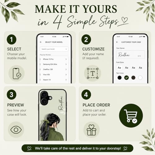 Image of Personalized Couple Mobile Cover with Custom Names | Customized Love Phone Case for Couples | Available for All Mobile Models | 8 Bassy