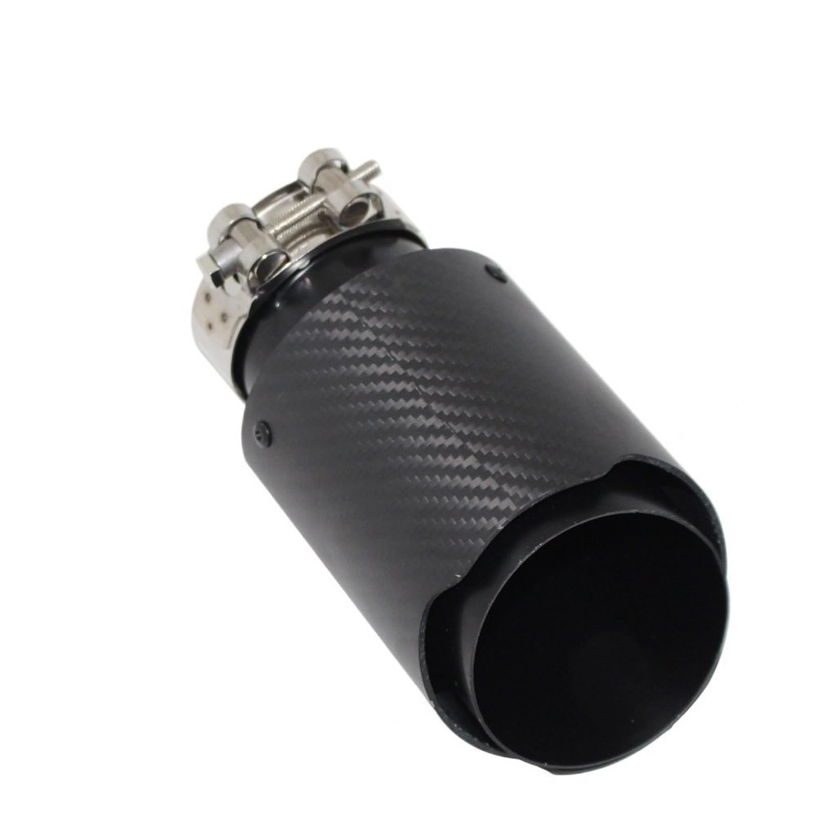 Uniwersalna końcówka tłumika z włókna węglowego, układu wydechowego, dysza prosta, nierdzewna, czarna Tłumik do auta(63mm-114mm)