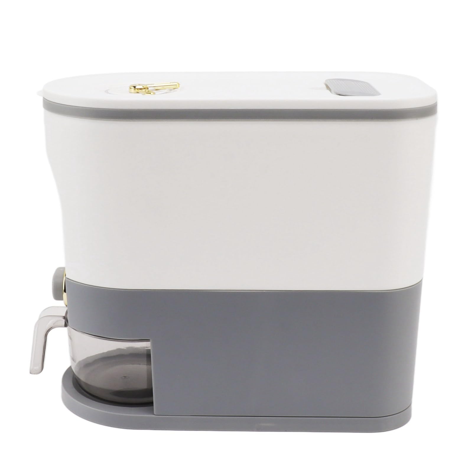 Domary Contenitore di Stoccaggio Ermetico di Grande capacità per Dispenser Riso per Uso Domestico in con Materiale PP e PET (Grigio)
