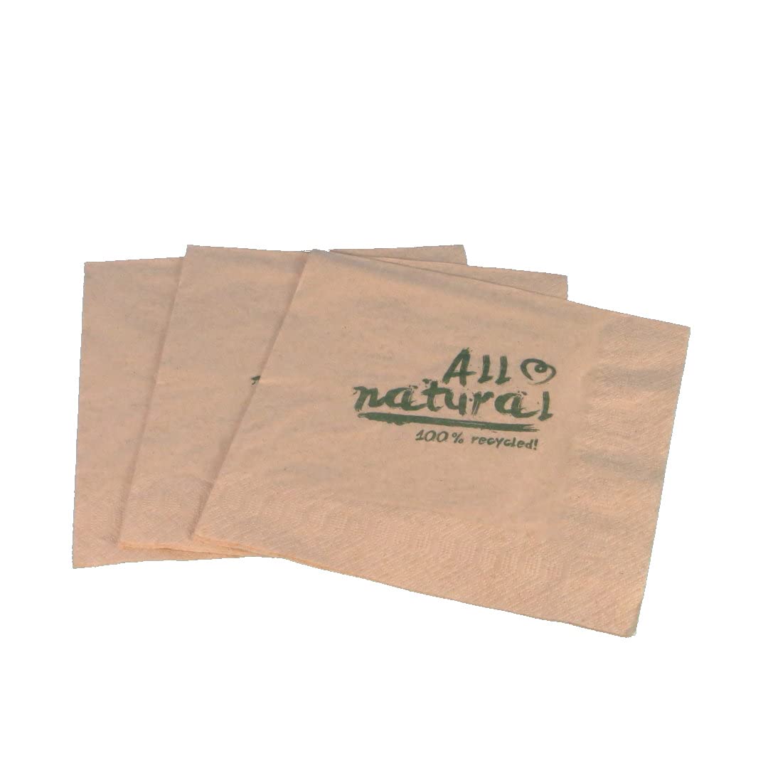 Servietten All Natural Zelltuch aus 100% Recycling, 2-lagig, 1/4 Falz, 33 x 33 cm (2000)