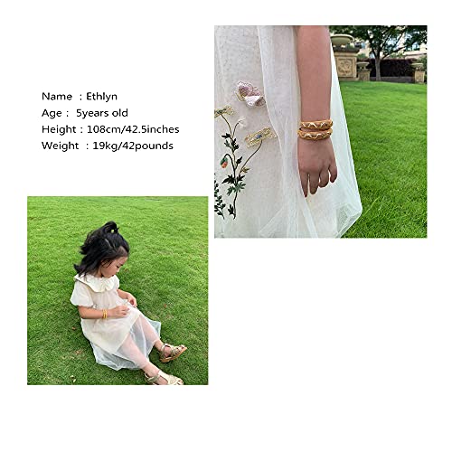 Ethlyn 2pcs/lot 18K Gold Plated Girls Cuff Bracelets Birthday Gift for children2