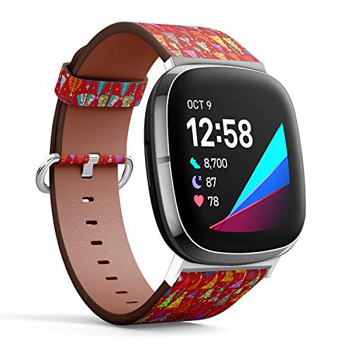 Correa de cuero para reloj compatible Fitbit Versa 3 y Sense miniatura 2