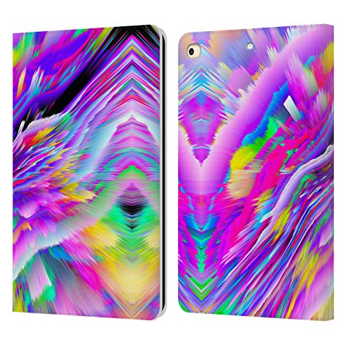 Étui portefeuille en cuir pour iPad 9.7 2017 et 2018 Haroulita Pourpre Abstract 4
